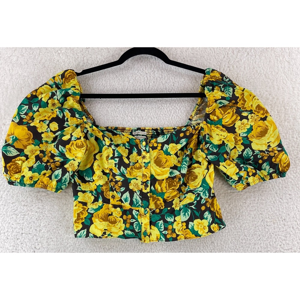 Laura Ashley x Urban Outfitters Puff Sleeve Crop Top Shirt‎ Womens Size Medium